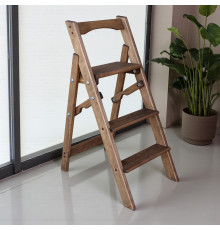 Драбина дерев'яна побутова на 3 сходинки для дому, фотостудії Сходи трансформер легкі складні розкладні Полісандр