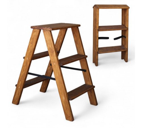 Drewniana drabina 3-stopniowa składana drabina domowa do domu, kuchni, studia fotograficznego składana w stylu zachodnim