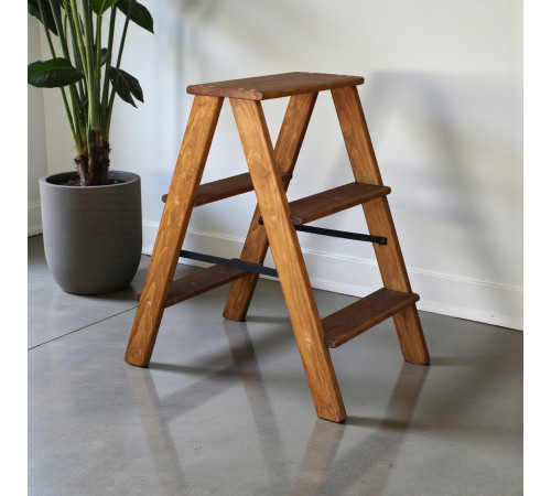 Drewniana drabina 3-stopniowa składana drabina domowa do domu, kuchni, studia fotograficznego składana w stylu zachodnim