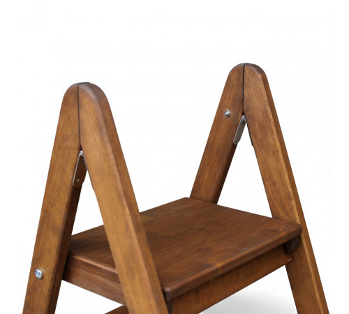 Holzleiter mit 2 Stufen, klappbare Haushaltsleiter für Zuhause, Küche, Fotostudio, faltbare Leiter