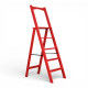 Дерев’яна розкладна драбина з поручнем Побутова висока стрем’янка для дому Червоний