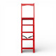 Дерев’яна розкладна драбина з поручнем Побутова висока стрем’янка для дому Червоний
