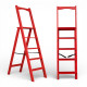 Дерев’яна розкладна драбина з поручнем Побутова висока стрем’янка для дому Червоний