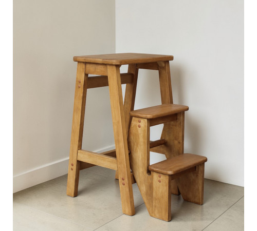 Стілець - драбина дерев'яна в ретро стилі для дому та кухні, фотостудії Сходи трансформер побутові розкладні