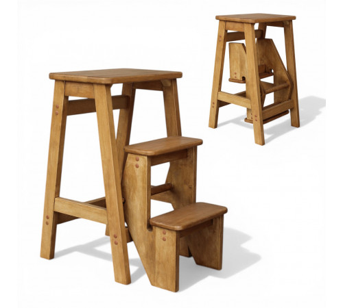 Стілець - драбина дерев'яна в ретро стилі для дому та кухні, фотостудії Сходи трансформер побутові розкладні