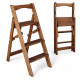 Драбина дерев'яна побутова на 3 сходинки для дому, фотостудії Сходи трансформер легкі складні розкладні Горіх темний