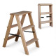 Дерев’яна драбина на 3 сходинки Побутова складана стрем'янка для дому, кухні, фотостудії побутові розкладні Вестерн Светлое дерево