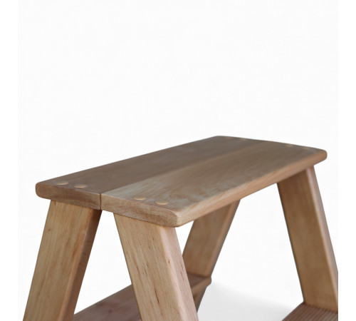 Дерев’яна драбина на 3 сходинки Побутова складана стрем'янка для дому, кухні, фотостудії побутові розкладні Вестерн Светлое дерево