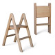 Zweistufige Holzklappleiter für Haushalt, Küche und Fotostudio. Klappbare Leiter mit Transformator. Leichtes Holz.