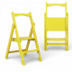 Дерев'яна стрем'янка на 2 сходинки Побутова складна стрем'янка для дому, кухні, фотостудії Сходи трансформер розкладні Жовтий