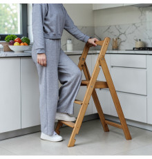 Драбина дерев'яна складана на 3 сходинки для дому, фотостудії Сходи трансформер побутові розкладні