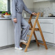 Драбина дерев'яна складана на 3 сходинки для дому, фотостудії Сходи трансформер побутові розкладні