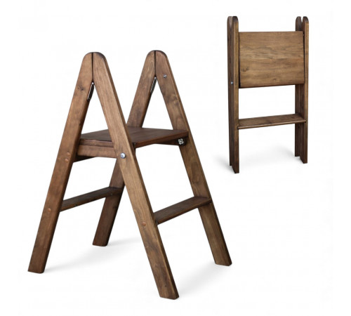 Zweistufige Holzleiter, klappbare Haushaltsleiter für Zuhause, Küche, Fotostudio, faltbare Leiter, Polysander