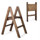 Zweistufige Holzleiter, klappbare Haushaltsleiter für Zuhause, Küche, Fotostudio, faltbare Leiter, Polysander