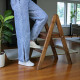 Zweistufige Holzleiter, klappbare Haushaltsleiter für Zuhause, Küche, Fotostudio, faltbare Leiter, Polysander