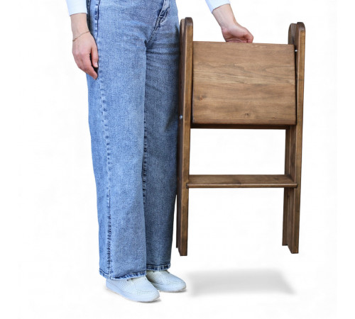 Zweistufige Holzleiter, klappbare Haushaltsleiter für Zuhause, Küche, Fotostudio, faltbare Leiter, Polysander