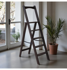 Дерев’яна розкладна драбина з поручнем Побутова висока стрем’янка для дому Шоколад