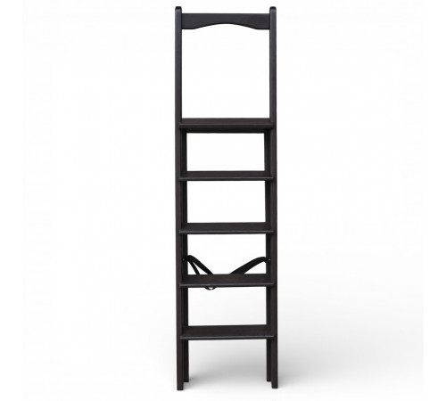 Дерев’яна розкладна драбина з поручнем Побутова висока стрем’янка для дому Шоколад