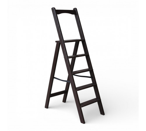 Дерев’яна розкладна драбина з поручнем Побутова висока стрем’янка для дому Шоколад