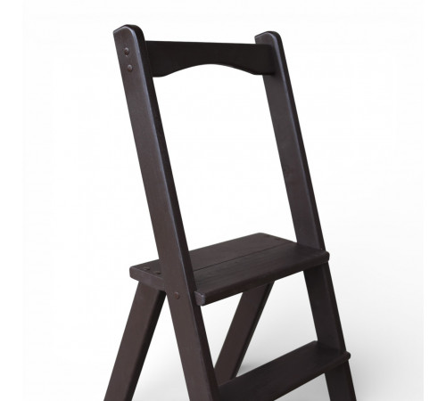 Дерев’яна розкладна драбина з поручнем Побутова висока стрем’янка для дому Шоколад