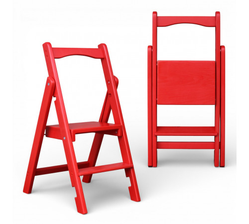 Drewniana drabina składana z 2 stopniami Domowa składana drabina do domu, kuchni, studia fotograficznego Składana drabina transformatorowa Jasna
