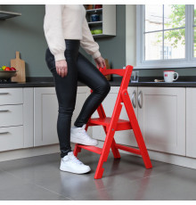 Дерев'яна стрем'янка на 2 сходинки Побутова складна стрем'янка для дому, кухні, фотостудії Сходи трансформер розкладні Яскравий