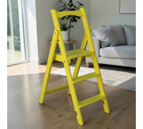 Drewniana składana drabina z 3 stopniami do domu, studia fotograficznego. Składana drabina transformatorowa do użytku domowego.