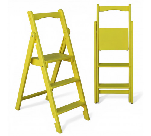 Drewniana składana drabina z 3 stopniami do domu, studia fotograficznego. Składana drabina transformatorowa do użytku domowego.