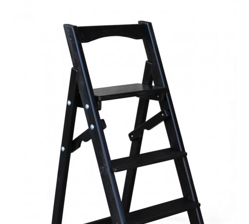 Драбина дерев'яна складана на 5 сходинок для дому, фотостудії Сходи трансформер побутові розкладні Чорний