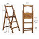 Drewniana składana drabina z 3 stopniami do domu, studia fotograficznego. Składana drabina transformatorowa do użytku domowego.