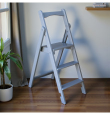 Драбина дерев'яна складана на 3 сходинки для дому, фотостудії Сходи трансформер побутові розкладні