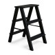 Дерев’яна драбина на 3 сходинки Побутова складана стрем'янка для дому, кухні, фотостудії побутові розкладні Вестерн Чорний