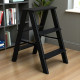 Дерев’яна драбина на 3 сходинки Побутова складана стрем'янка для дому, кухні, фотостудії побутові розкладні Вестерн Чорний