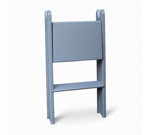 Zweistufige Holzleiter, klappbar, für Haushalt, Küche, Fotostudio, Faltbare Leiter, Grau