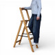 Drewniana składana drabina z poręczą Wysoka drabina domowa do domu Gorzka czekolada