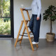 Drewniana składana drabina z poręczą Wysoka drabina domowa do domu Gorzka czekolada