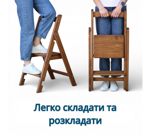 Drewniana drabina składana z 2 stopniami, domowa, do kuchni, studia fotograficznego. Składana drabina transformatorowa, biała.