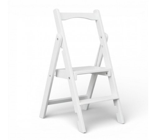 Drewniana drabina składana z 2 stopniami, domowa, do kuchni, studia fotograficznego. Składana drabina transformatorowa, biała.