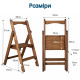 Drewniana drabina składana z 2 stopniami, domowa, do kuchni, studia fotograficznego. Składana drabina transformatorowa, biała.