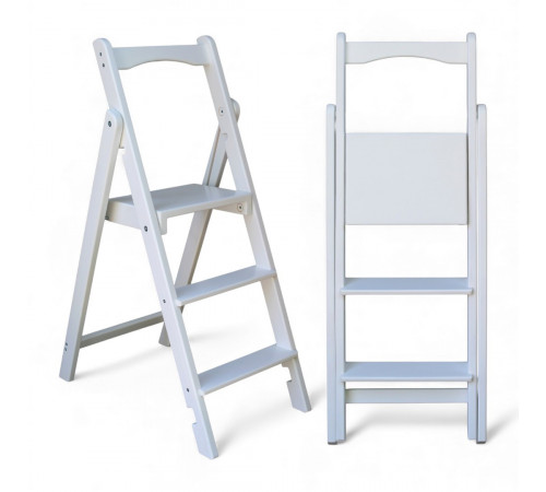 Драбина дерев'яна складана на 3 сходинки для дому, фотостудії Сходи трансформер побутові розкладні