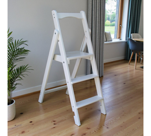 Драбина дерев'яна складана на 3 сходинки для дому, фотостудії Сходи трансформер побутові розкладні