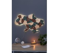 Карта України з підсвіткою річок Тундра S — 120*80 см, Нейтральна