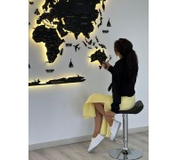 Wooden 3D World Map, Black, XS-100*65cm (with backlight), English, Error 404