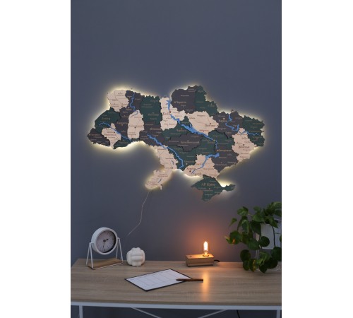 Карта Украины с нарисованными реками Тайга M — 150*95 см, С подсветкой, Нейтральная Карта Украины с нарисованными реками Тайга M — 150*95 см, С подсветкой, Нейтральная