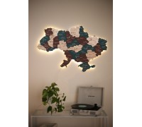 Map of Ukraine without rivers, color Tundra M - 150 * 95 cm, with backlight, warm