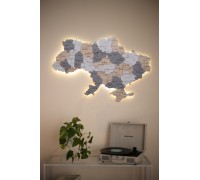 Map of Ukraine without rivers, color Stone XS - 100 * 67 cm, with backlight, neutral