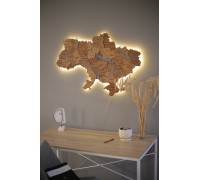 Karte der Ukraine mit gemalten Flüssen, Erdnussfarbe, M - 150 * 95 cm, Hintergrundbeleuchtung, Kalt