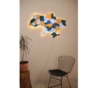 Karte der Ukraine mit gemalten Flüssen, tropische Farbe, XS – 100 * 67 cm, Hintergrundbeleuchtung, kalt