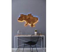Mapa Ukrainy bez rzek, kolor Peanut, XS - 100*67 cm, z podświetleniem, żółto-niebieska