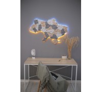 Map of Ukraine without rivers, color Stone L - 200 * 135 cm, with backlight, yellow-blue